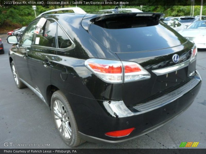 Obsidian Black / Saddle Tan/Espresso Birds Eye Maple 2013 Lexus RX 450h AWD