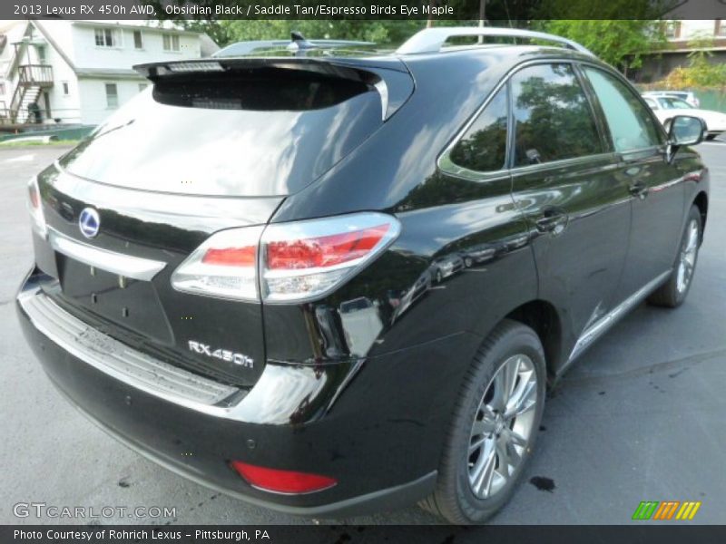 Obsidian Black / Saddle Tan/Espresso Birds Eye Maple 2013 Lexus RX 450h AWD