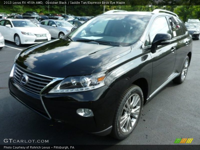 Obsidian Black / Saddle Tan/Espresso Birds Eye Maple 2013 Lexus RX 450h AWD