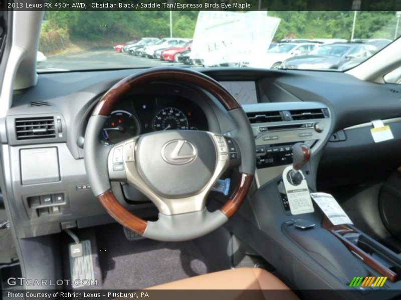 Obsidian Black / Saddle Tan/Espresso Birds Eye Maple 2013 Lexus RX 450h AWD