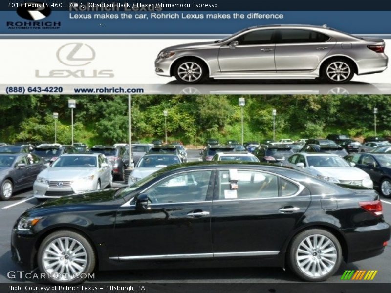 Obsidian Black / Flaxen/Shimamoku Espresso 2013 Lexus LS 460 L AWD