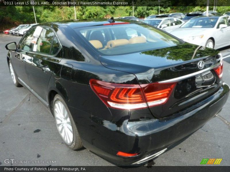 Obsidian Black / Flaxen/Shimamoku Espresso 2013 Lexus LS 460 L AWD