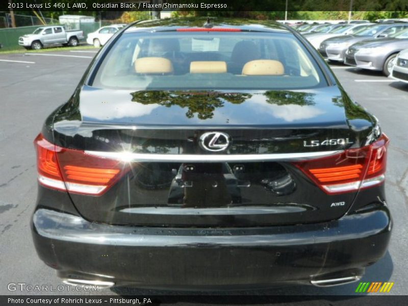 Obsidian Black / Flaxen/Shimamoku Espresso 2013 Lexus LS 460 L AWD
