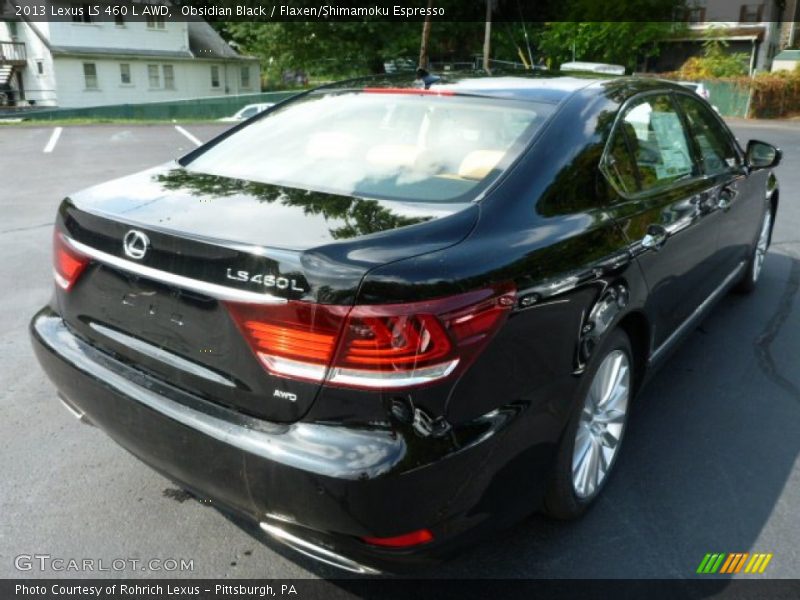 Obsidian Black / Flaxen/Shimamoku Espresso 2013 Lexus LS 460 L AWD