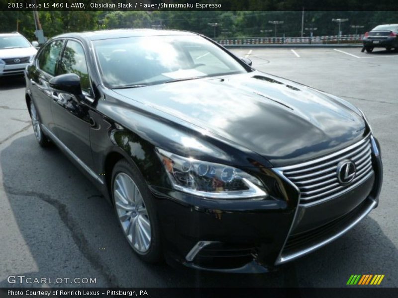 Obsidian Black / Flaxen/Shimamoku Espresso 2013 Lexus LS 460 L AWD