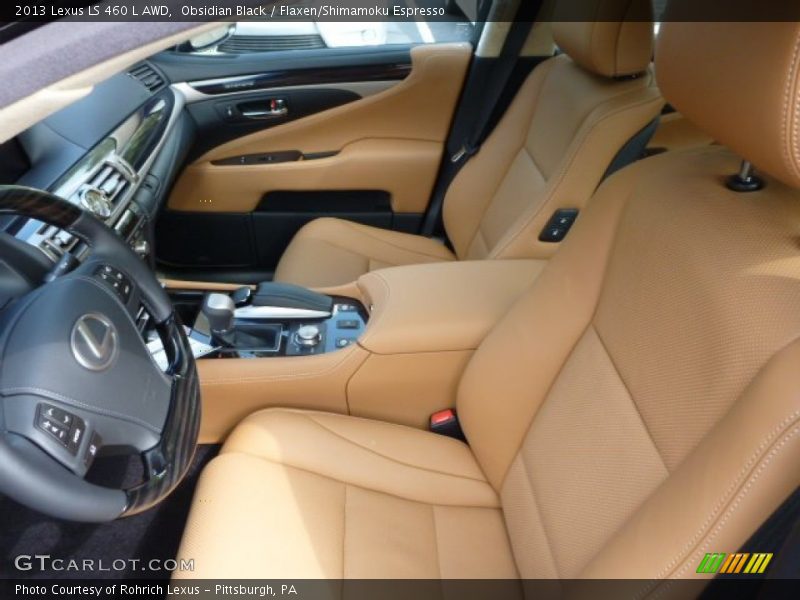 Obsidian Black / Flaxen/Shimamoku Espresso 2013 Lexus LS 460 L AWD