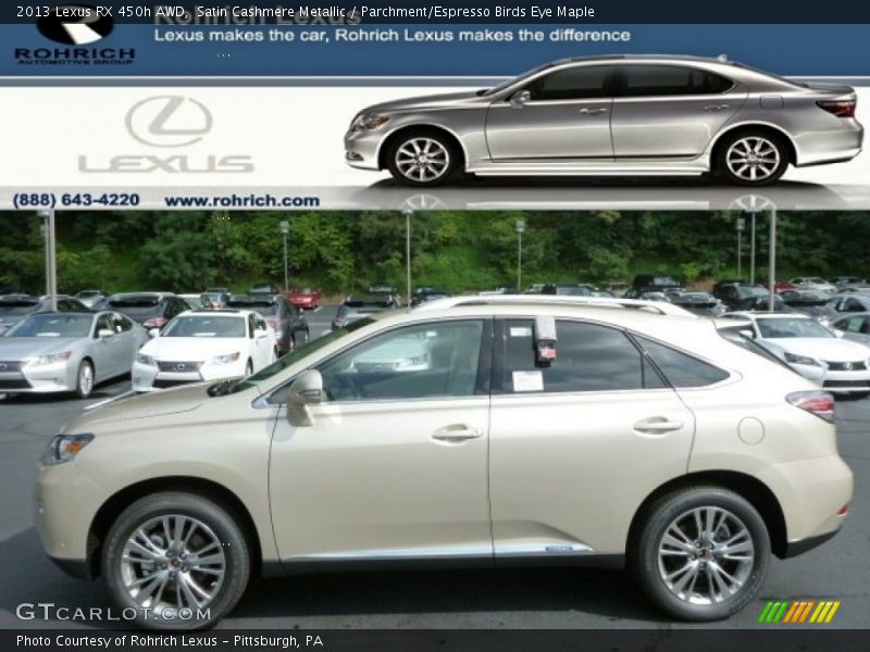 Satin Cashmere Metallic / Parchment/Espresso Birds Eye Maple 2013 Lexus RX 450h AWD