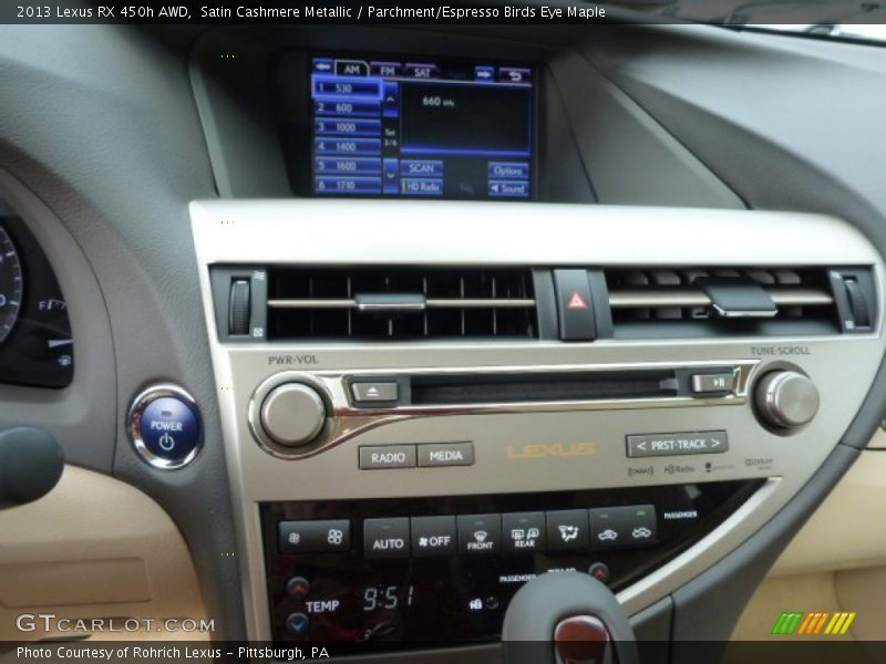 Satin Cashmere Metallic / Parchment/Espresso Birds Eye Maple 2013 Lexus RX 450h AWD