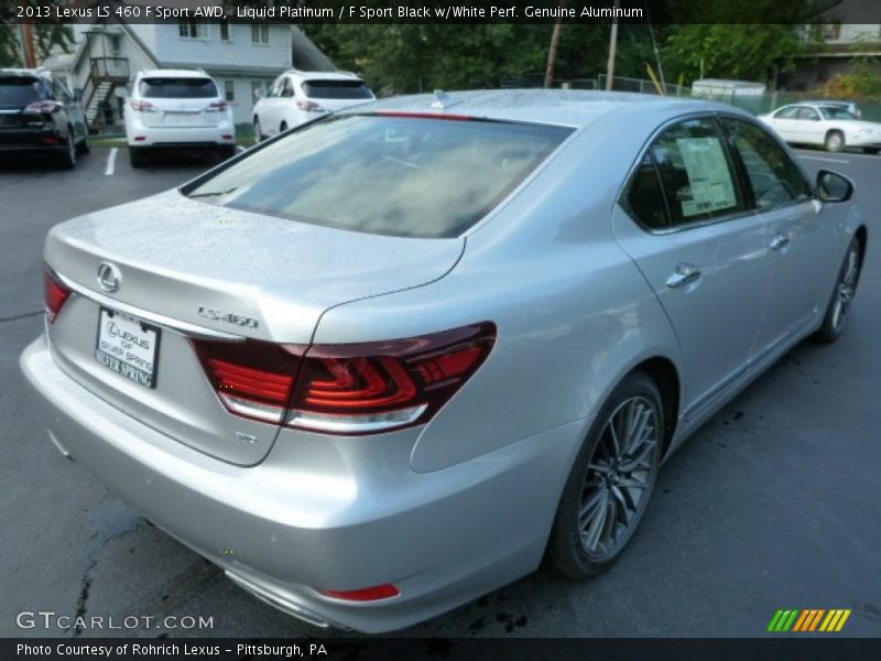 Liquid Platinum / F Sport Black w/White Perf. Genuine Aluminum 2013 Lexus LS 460 F Sport AWD
