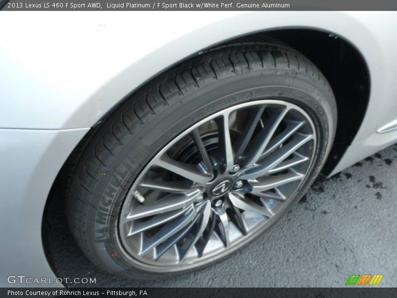 Liquid Platinum / F Sport Black w/White Perf. Genuine Aluminum 2013 Lexus LS 460 F Sport AWD