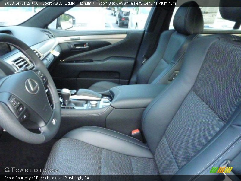Liquid Platinum / F Sport Black w/White Perf. Genuine Aluminum 2013 Lexus LS 460 F Sport AWD