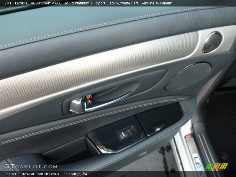 Liquid Platinum / F Sport Black w/White Perf. Genuine Aluminum 2013 Lexus LS 460 F Sport AWD