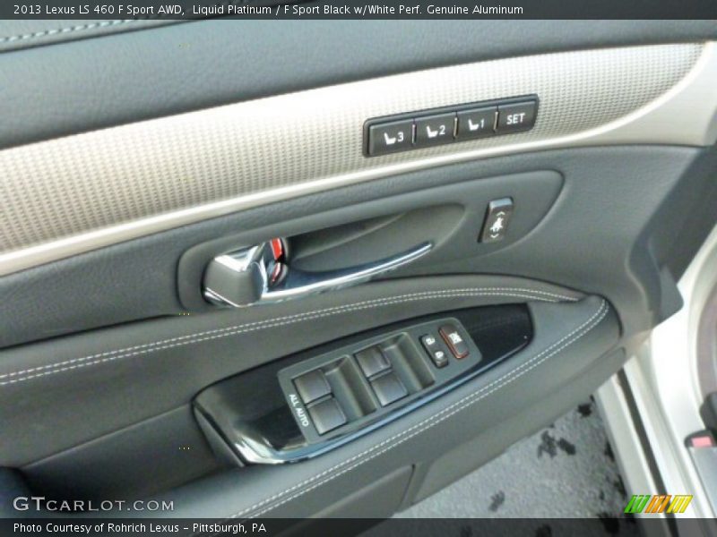 Liquid Platinum / F Sport Black w/White Perf. Genuine Aluminum 2013 Lexus LS 460 F Sport AWD
