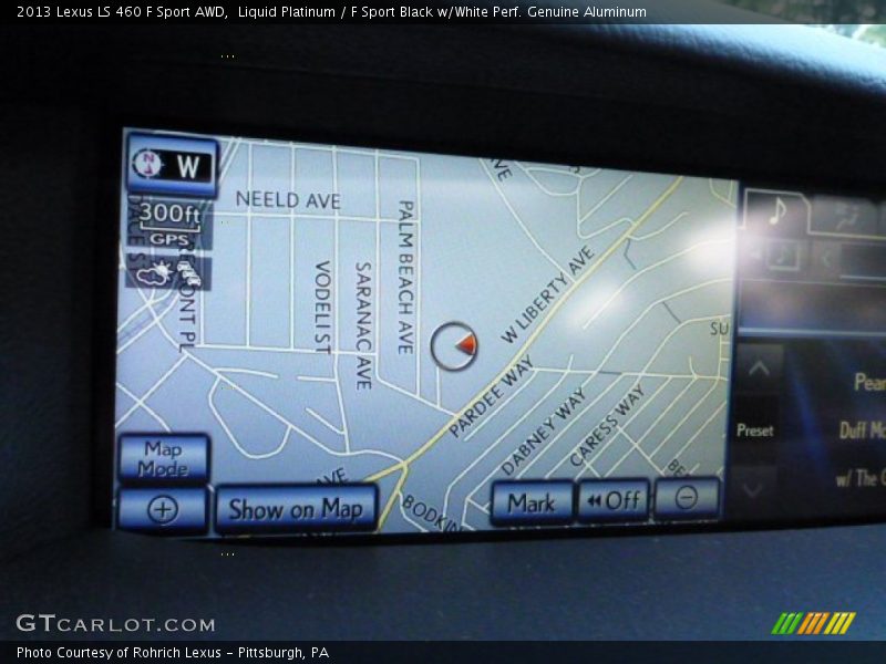 Liquid Platinum / F Sport Black w/White Perf. Genuine Aluminum 2013 Lexus LS 460 F Sport AWD