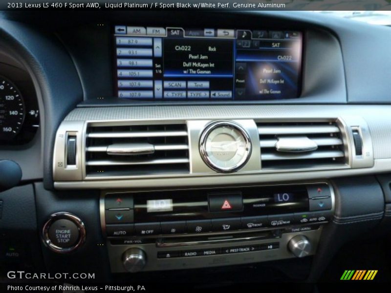 Liquid Platinum / F Sport Black w/White Perf. Genuine Aluminum 2013 Lexus LS 460 F Sport AWD