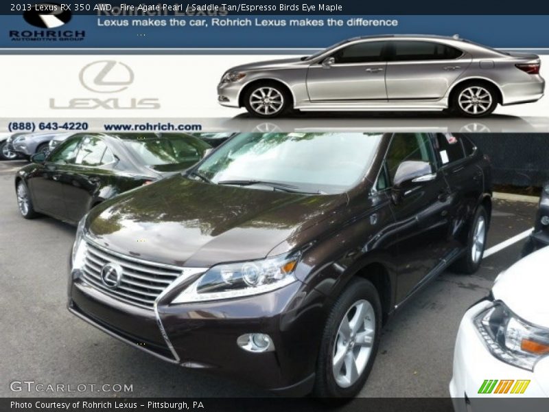 Fire Agate Pearl / Saddle Tan/Espresso Birds Eye Maple 2013 Lexus RX 350 AWD
