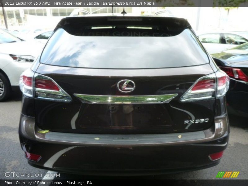 Fire Agate Pearl / Saddle Tan/Espresso Birds Eye Maple 2013 Lexus RX 350 AWD