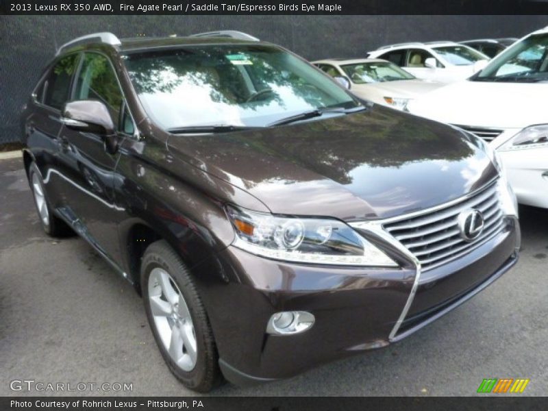 Fire Agate Pearl / Saddle Tan/Espresso Birds Eye Maple 2013 Lexus RX 350 AWD
