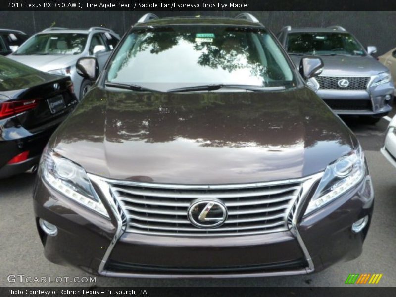 Fire Agate Pearl / Saddle Tan/Espresso Birds Eye Maple 2013 Lexus RX 350 AWD