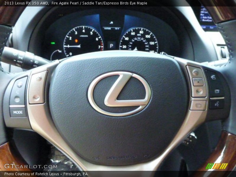 Fire Agate Pearl / Saddle Tan/Espresso Birds Eye Maple 2013 Lexus RX 350 AWD