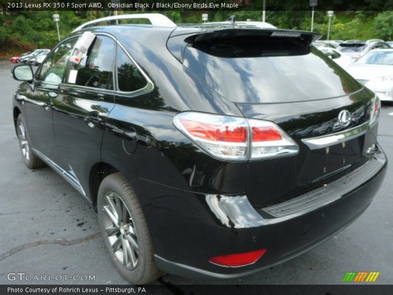 Obsidian Black / Black/Ebony Birds Eye Maple 2013 Lexus RX 350 F Sport AWD