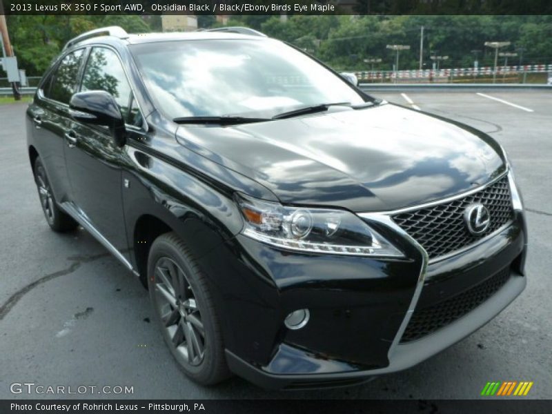 Obsidian Black / Black/Ebony Birds Eye Maple 2013 Lexus RX 350 F Sport AWD