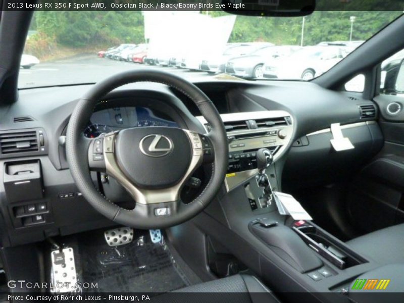 Obsidian Black / Black/Ebony Birds Eye Maple 2013 Lexus RX 350 F Sport AWD