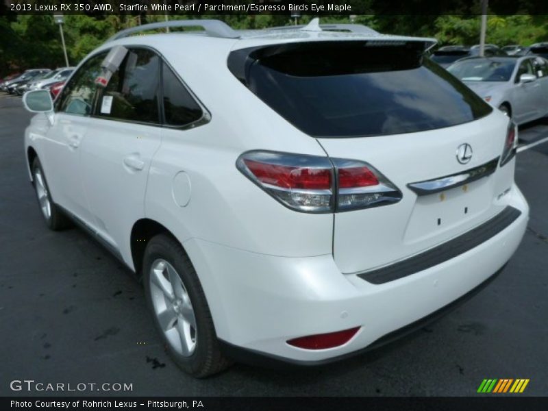Starfire White Pearl / Parchment/Espresso Birds Eye Maple 2013 Lexus RX 350 AWD