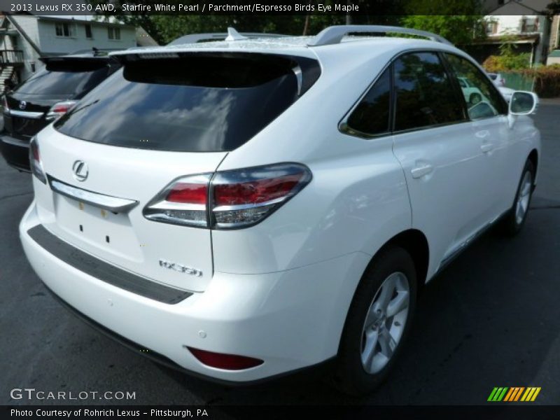 Starfire White Pearl / Parchment/Espresso Birds Eye Maple 2013 Lexus RX 350 AWD