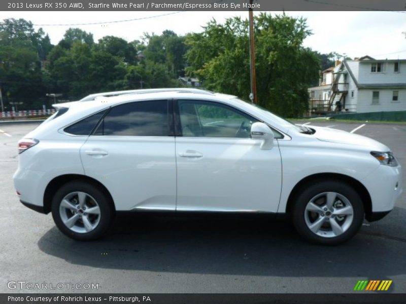 Starfire White Pearl / Parchment/Espresso Birds Eye Maple 2013 Lexus RX 350 AWD