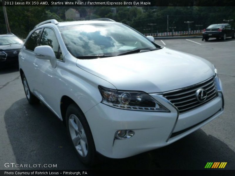 Starfire White Pearl / Parchment/Espresso Birds Eye Maple 2013 Lexus RX 350 AWD