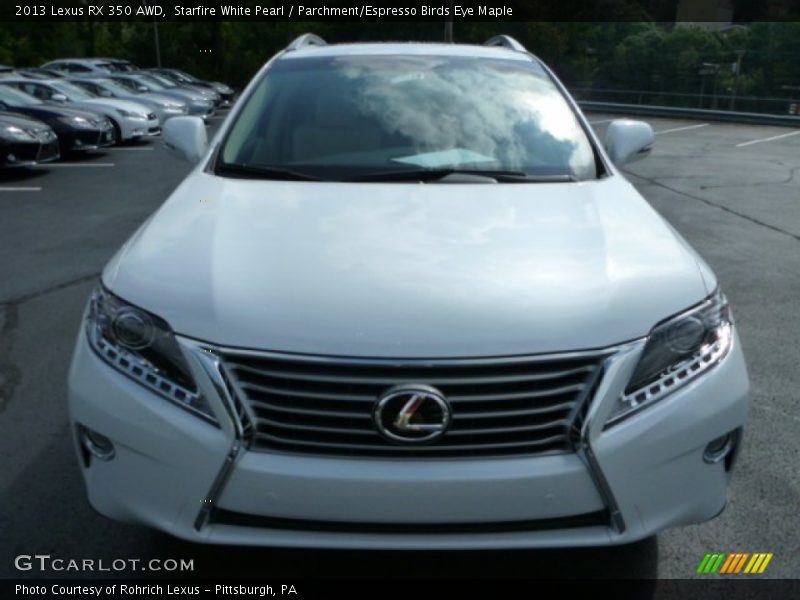 Starfire White Pearl / Parchment/Espresso Birds Eye Maple 2013 Lexus RX 350 AWD
