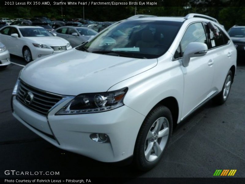Starfire White Pearl / Parchment/Espresso Birds Eye Maple 2013 Lexus RX 350 AWD
