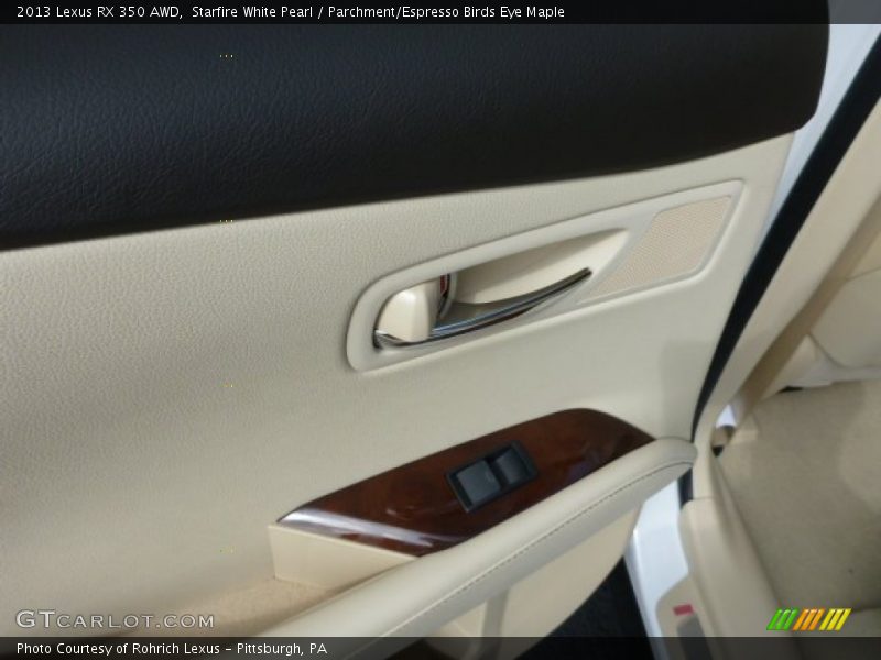 Starfire White Pearl / Parchment/Espresso Birds Eye Maple 2013 Lexus RX 350 AWD