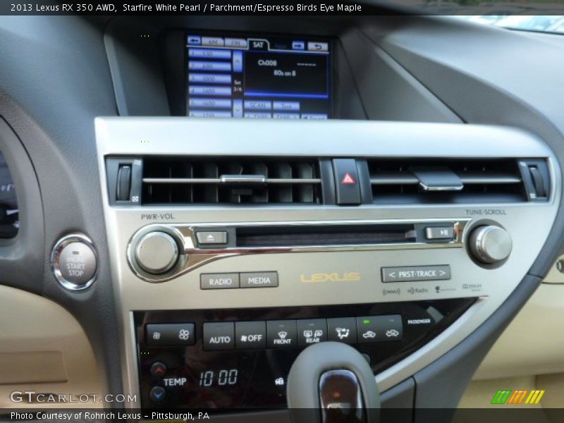 Starfire White Pearl / Parchment/Espresso Birds Eye Maple 2013 Lexus RX 350 AWD