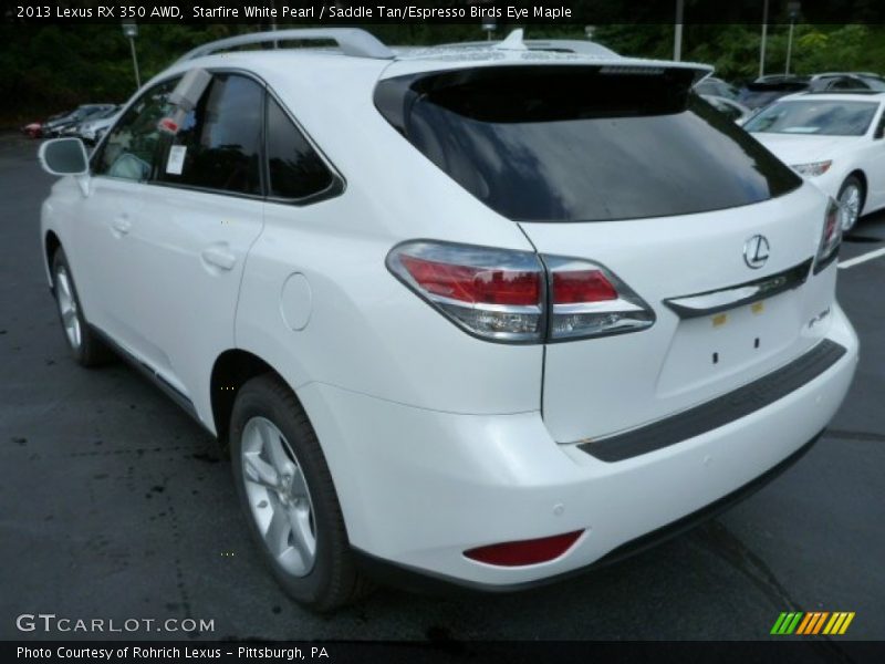 Starfire White Pearl / Saddle Tan/Espresso Birds Eye Maple 2013 Lexus RX 350 AWD