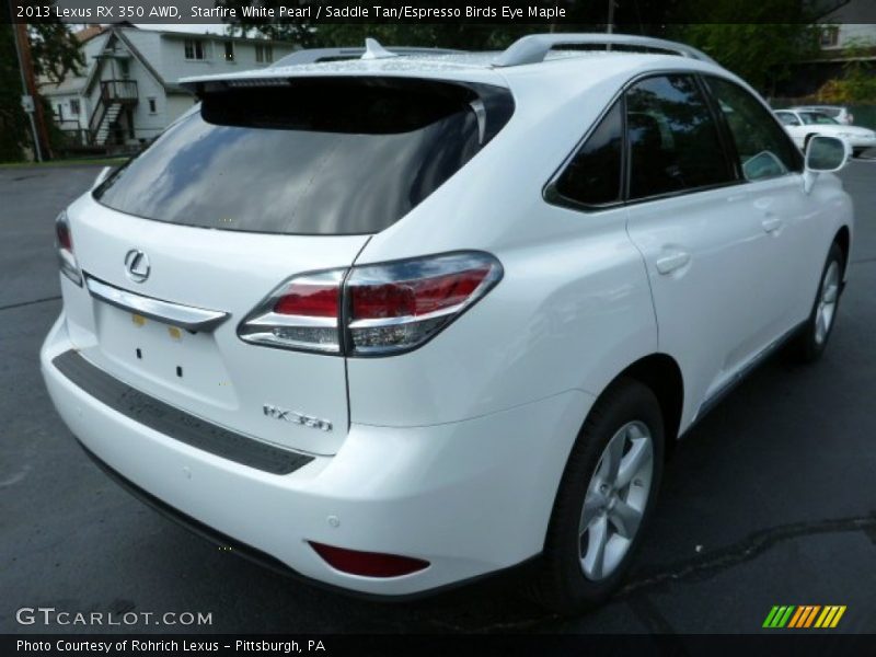 Starfire White Pearl / Saddle Tan/Espresso Birds Eye Maple 2013 Lexus RX 350 AWD