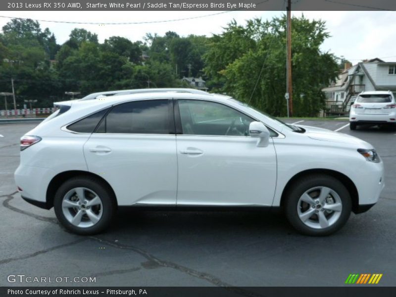 Starfire White Pearl / Saddle Tan/Espresso Birds Eye Maple 2013 Lexus RX 350 AWD