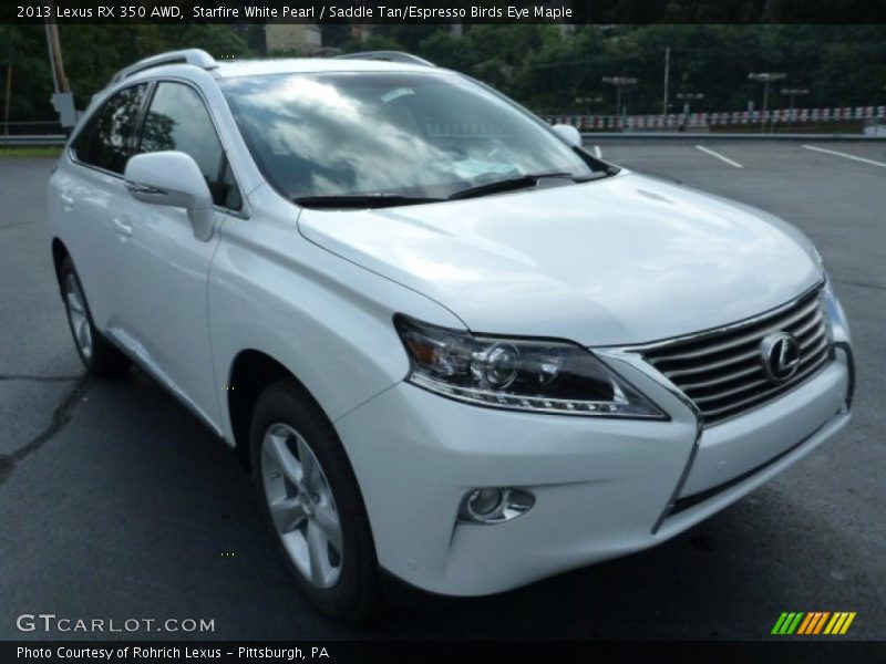 Starfire White Pearl / Saddle Tan/Espresso Birds Eye Maple 2013 Lexus RX 350 AWD
