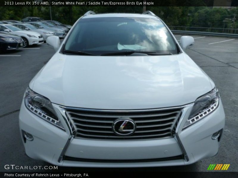 Starfire White Pearl / Saddle Tan/Espresso Birds Eye Maple 2013 Lexus RX 350 AWD