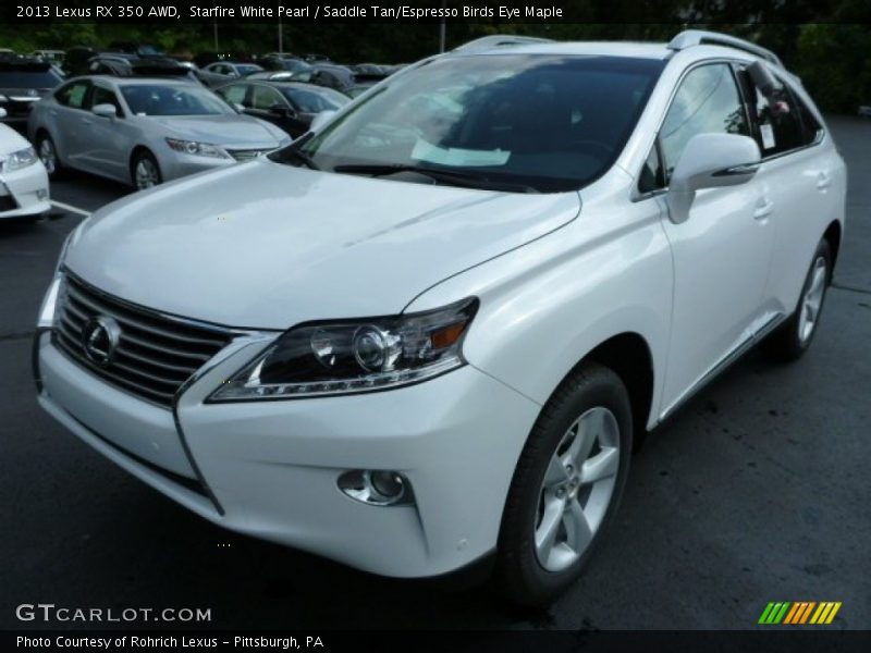 Starfire White Pearl / Saddle Tan/Espresso Birds Eye Maple 2013 Lexus RX 350 AWD