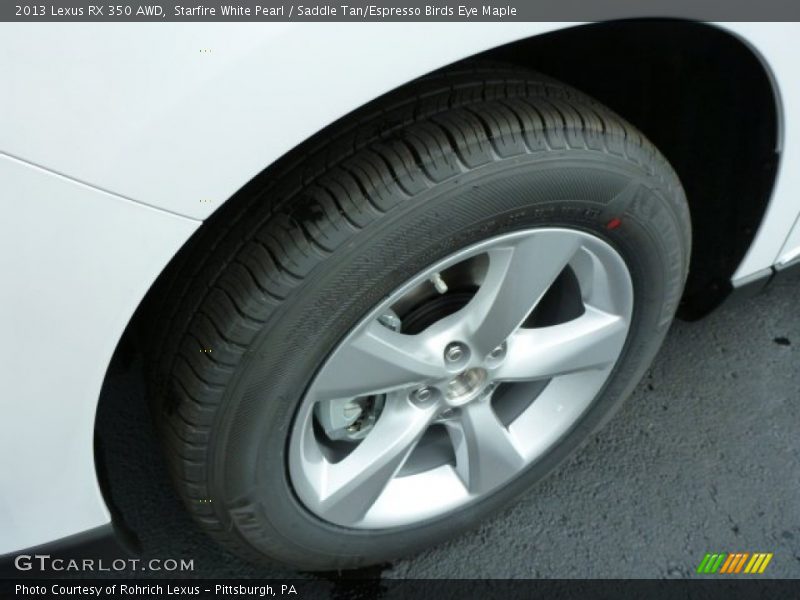Starfire White Pearl / Saddle Tan/Espresso Birds Eye Maple 2013 Lexus RX 350 AWD