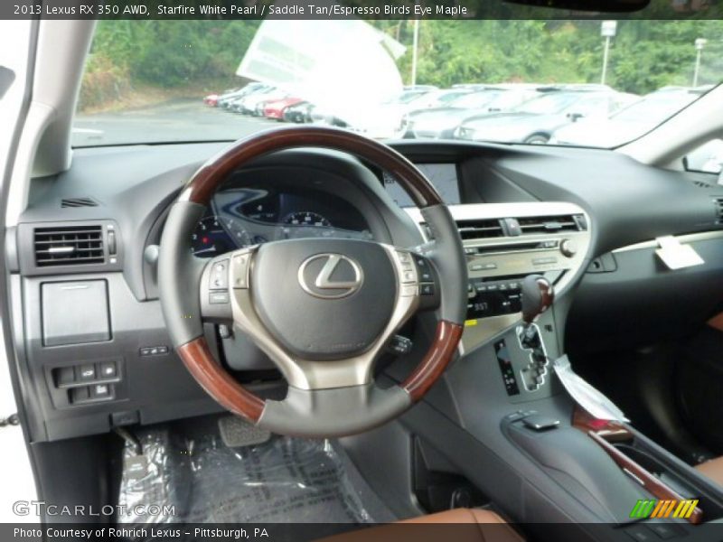 Starfire White Pearl / Saddle Tan/Espresso Birds Eye Maple 2013 Lexus RX 350 AWD