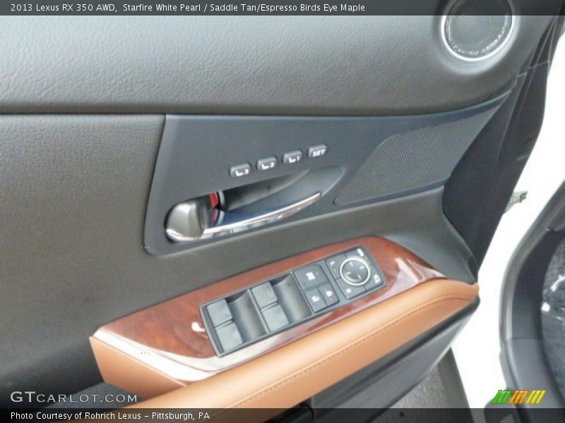 Starfire White Pearl / Saddle Tan/Espresso Birds Eye Maple 2013 Lexus RX 350 AWD