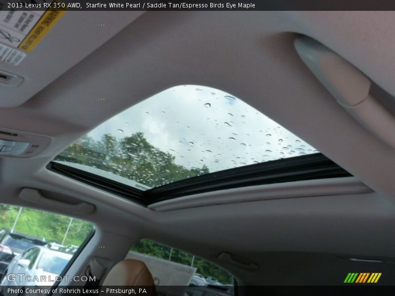 Starfire White Pearl / Saddle Tan/Espresso Birds Eye Maple 2013 Lexus RX 350 AWD