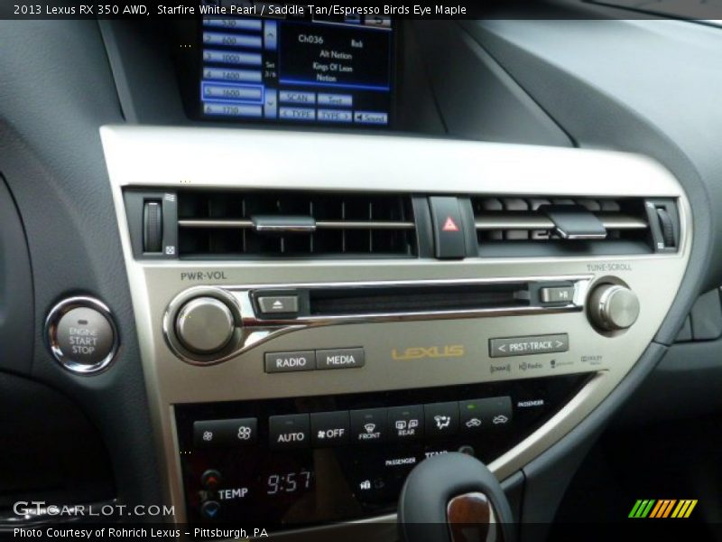 Starfire White Pearl / Saddle Tan/Espresso Birds Eye Maple 2013 Lexus RX 350 AWD