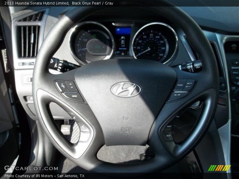 Black Onyx Pearl / Gray 2013 Hyundai Sonata Hybrid Limited