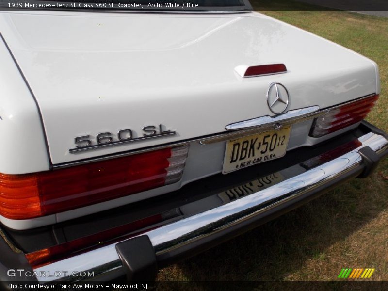 Arctic White / Blue 1989 Mercedes-Benz SL Class 560 SL Roadster