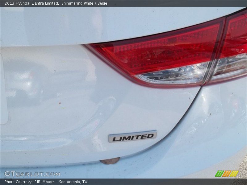 Shimmering White / Beige 2013 Hyundai Elantra Limited