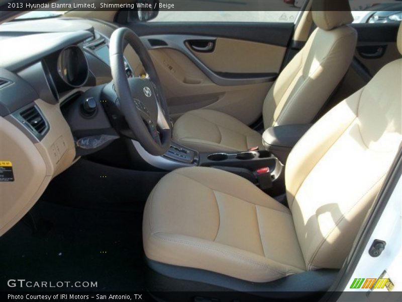 Shimmering White / Beige 2013 Hyundai Elantra Limited